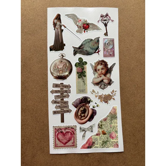 6'lı Vintage Temalı Sticker Seti 85 Adet Planner Ajanda Laptop Tablet Telefon Bullet Journal Etiket