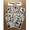6'lı Vintage Temalı Sticker Seti 92 Adet Planner Ajanda Laptop Tablet Telefon Bullet Journal Etiket