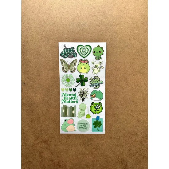 6'lı Yeşil Art Temalı Sticker Seti 116 Adet Planner Ajanda Laptop Telefon Bullet Journal Etiket 6'lı Yeşil Art Temalı Sticker Seti 116 Adet Planner Ajanda Laptop Telefon Bullet Journal Etiket