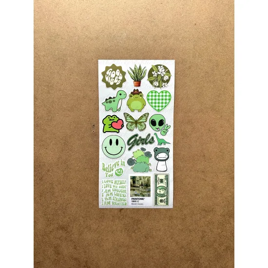 6'lı Yeşil Art Temalı Sticker Seti 116 Adet Planner Ajanda Laptop Telefon Bullet Journal Etiket 6'lı Yeşil Art Temalı Sticker Seti 116 Adet Planner Ajanda Laptop Telefon Bullet Journal Etiket