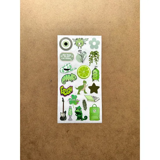 6'lı Yeşil Art Temalı Sticker Seti 116 Adet Planner Ajanda Laptop Telefon Bullet Journal Etiket 6'lı Yeşil Art Temalı Sticker Seti 116 Adet Planner Ajanda Laptop Telefon Bullet Journal Etiket