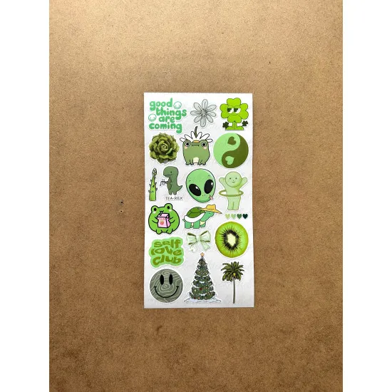 6'lı Yeşil Art Temalı Sticker Seti 116 Adet Planner Ajanda Laptop Telefon Bullet Journal Etiket 6'lı Yeşil Art Temalı Sticker Seti 116 Adet Planner Ajanda Laptop Telefon Bullet Journal Etiket