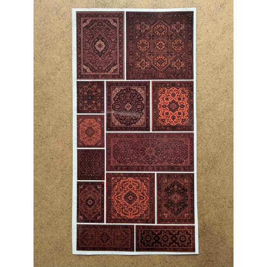 70 Adet Etnik Halı Kilim Desenli Motif Vintage Bohem Ajanda Defter Scrapbook Etiket Sticker Çıkartma