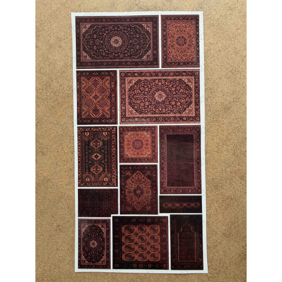 70 Adet Etnik Halı Kilim Desenli Motif Vintage Bohem Ajanda Defter Scrapbook Etiket Sticker Çıkartma