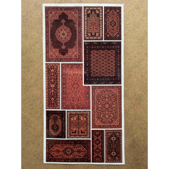 70 Adet Etnik Halı Kilim Desenli Motif Vintage Bohem Ajanda Defter Scrapbook Etiket Sticker Çıkartma