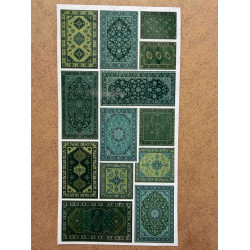 71 Adet Etnik Halı Kilim Desenli Motif Vintage Bohem Ajanda Defter Scrapbook Etiket Sticker Çıkartma