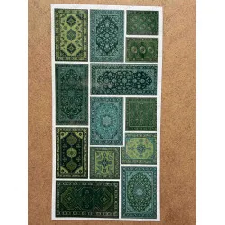 71 Adet Etnik Halı Kilim Desenli Motif Vintage Bohem Ajanda Defter Scrapbook Etiket Sticker Çıkartma