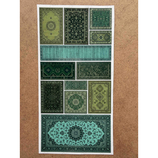 71 Adet Etnik Halı Kilim Desenli Motif Vintage Bohem Ajanda Defter Scrapbook Etiket Sticker Çıkartma