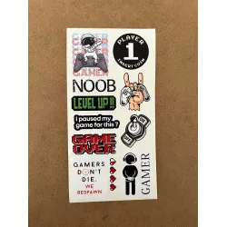 74 Adet Gamer Sticker Seti - Oyuncu Etiket Paketi, Konsol, PC, Laptop Etiket Çıkartma