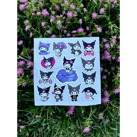 78 Adet Kuromi Bullet Journal Ajanda Planner Laptop Defter Etiket Sticker Seti Mini Hello Kitty Cute