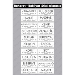 80 Adet Baharat Bakliyat Yağdanlık Banyo Çeyiz Sticker Seti Etiketi Kavanoz Saklama Kabı Düzenleyici
