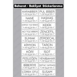 80 Adet Baharat Bakliyat Yağdanlık Banyo Çeyiz Sticker Seti Etiketi Kavanoz Saklama Kabı Düzenleyici