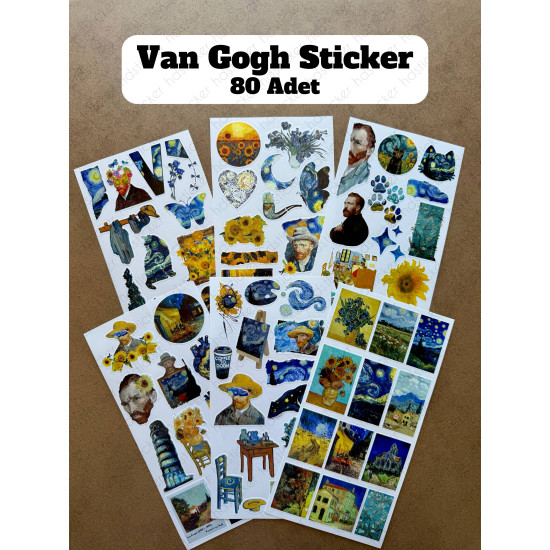 80 Adet Van Gogh Temalı Sticker Seti Ajanda Planner Bullet Journal Sanat Art Etiket Çıkartma 80 Adet Van Gogh Temalı Sticker Seti Ajanda Planner Bullet Journal Sanat Art Etiket Çıkartma