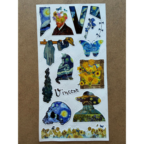 80 Adet Van Gogh Temalı Sticker Seti Ajanda Planner Bullet Journal Sanat Art Etiket Çıkartma 80 Adet Van Gogh Temalı Sticker Seti Ajanda Planner Bullet Journal Sanat Art Etiket Çıkartma