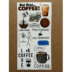 83 Adet Coffee Temalı Sticker Seti Ajanda Planner Bullet Journal Sanat Art Kahve Etiket Çıkartma