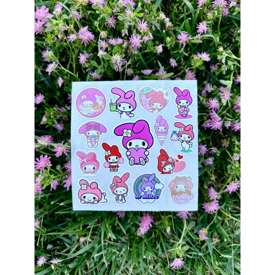 88 Adet Melody Bullet Journal Ajanda Planner Laptop Defter Etiket Sticker Seti Mini Hello Kitty Cute