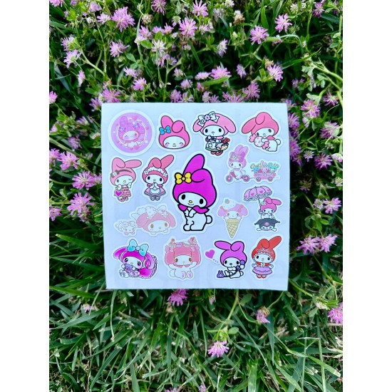 88 Adet Melody Bullet Journal Ajanda Planner Laptop Defter Etiket Sticker Seti Mini Hello Kitty Cute