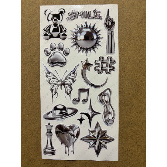 92 Adet Silver Temalı Sticker Seti Ajanda Planner Bullet Journal Sanat Art Gümüş Etiket Çıkartma 92 Adet Silver Temalı Sticker Seti Ajanda Planner Bullet Journal Sanat Art Gümüş Etiket Çıkartma