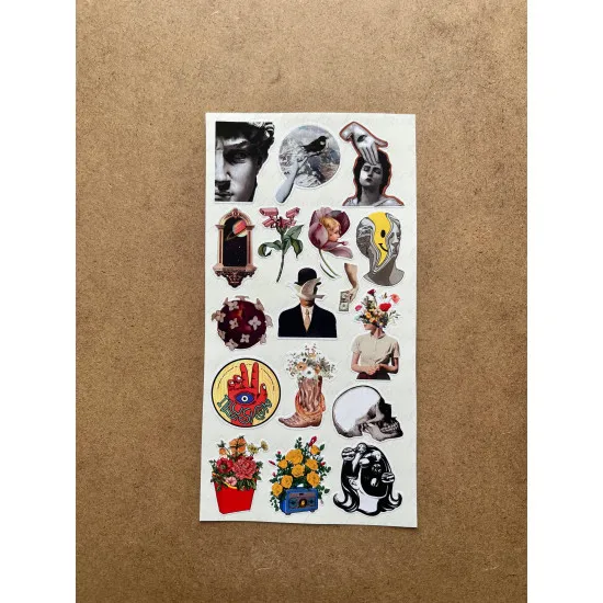 95 Adet Surreal Sanat Sticker Seti - Renkli Etiket, Planner Ajanda Bullet Journal Art Laptop Tablet
