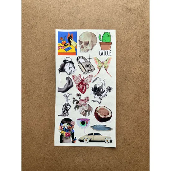 95 Adet Surreal Sanat Sticker Seti - Renkli Etiket, Planner Ajanda Bullet Journal Art Laptop Tablet