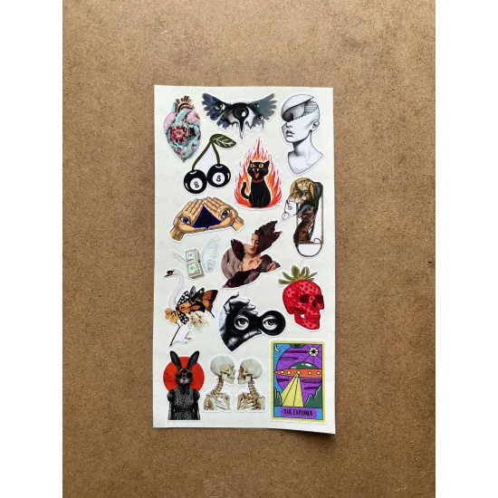 95 Adet Surreal Sanat Sticker Seti - Renkli Etiket, Planner Ajanda Bullet Journal Art Laptop Tablet