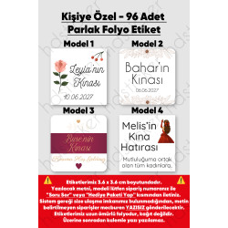 96 Adet Kişiye Özel Kına Nişan Nikah Düğün Sünnet Bebek Firma Etiketi Sticker Hediye Çikolata 3.6 cm