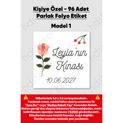 96 Adet Kişiye Özel Kına Nişan Nikah Düğün Sünnet Bebek Firma Etiketi Sticker Hediye Çikolata 3.6 cm