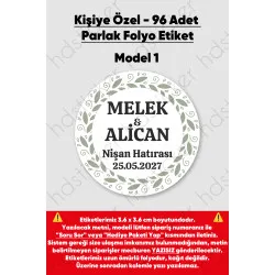 96 Adet Kişiye Özel Kına Nişan Nikah Düğün Sünnet Bebek Firma Etiketi Sticker Hediye Çikolata 3.6 cm