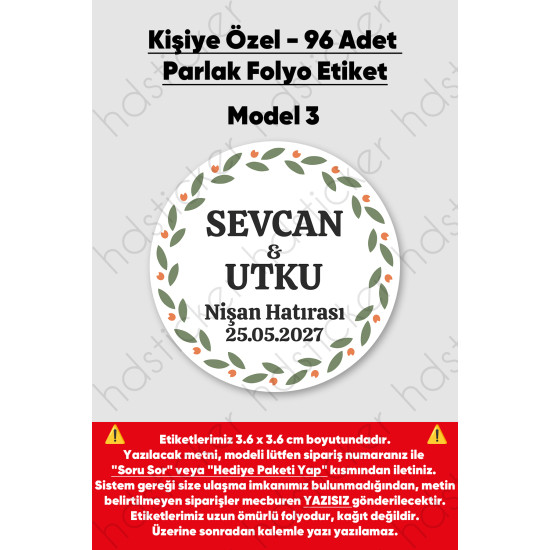 96 Adet Kişiye Özel Kına Nişan Nikah Düğün Sünnet Bebek Firma Etiketi Sticker Hediye Çikolata 3.6 cm 96 Adet Kişiye Özel Kına Nişan Nikah Düğün Sünnet Bebek Firma Etiketi Sticker Hediye Çikolata 3.6 cm