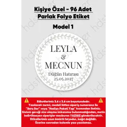 96 Adet Kişiye Özel Kına Nişan Nikah Düğün Sünnet Bebek Firma Etiketi Sticker Hediye Çikolata 3.6 cm