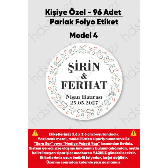 96 Adet Kişiye Özel Kına Nişan Nikah Düğün Sünnet Bebek Firma Etiketi Sticker Hediye Çikolata 3.6 cm 96 Adet Kişiye Özel Kına Nişan Nikah Düğün Sünnet Bebek Firma Etiketi Sticker Hediye Çikolata 3.6 cm