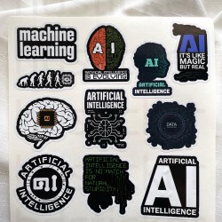 AI Yapay Zeka Software Temalı Laptop Notebook Tablet Etiket Sticker Set P1