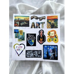 Art Sanat Mental Temalı Laptop Notebook Tablet Etiket Sticker Set P2