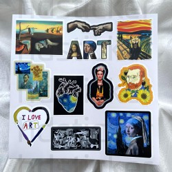 Art Sanat Mental Temalı Laptop Notebook Tablet Etiket Sticker Set P2