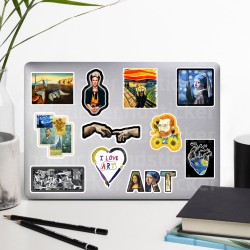 Art Sanat Mental Temalı Laptop Notebook Tablet Etiket Sticker Set P2