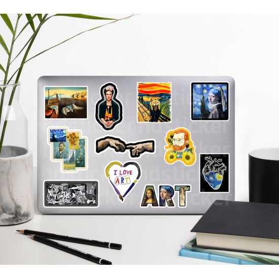Art Sanat Temalı Laptop Notebook Tablet Etiket Sticker Set P2