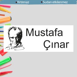 Atatürk İsme Özel Okul Etiketi Kalem Defter Etiketi İsim Yazılabilen Sticker Etiket 180 Adet P2