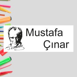 Atatürk İsme Özel Okul Etiketi Kalem Defter Etiketi İsim Yazılabilen Sticker Etiket 180 Adet P2