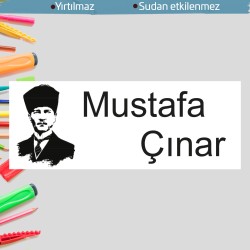 Atatürk İsme Özel Okul Etiketi Kalem Defter Etiketi İsim Yazılabilen Sticker Etiket 180 Adet P4