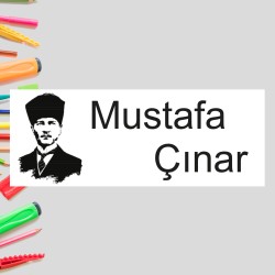 Atatürk İsme Özel Okul Etiketi Kalem Defter Etiketi İsim Yazılabilen Sticker Etiket 180 Adet P4