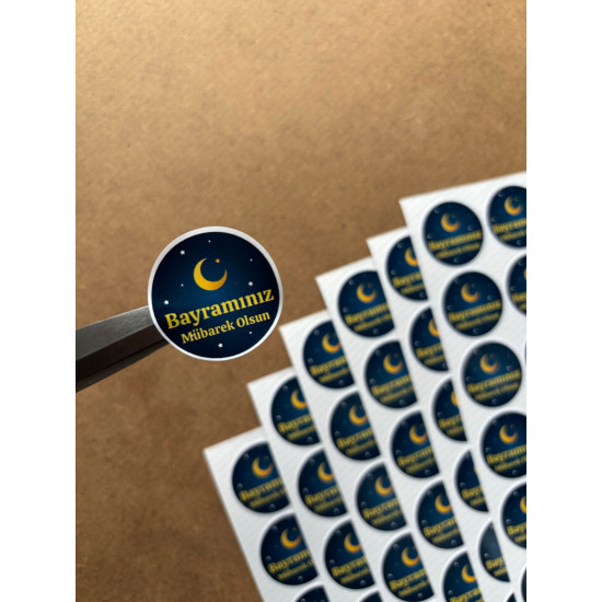 Bayramınız Mübarek Olsun Sticker 126 Adet 3 Cm Kargo Ambala Etiketi Hediyelik Paketleme Süsleme