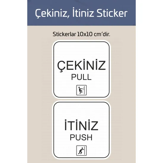 Çekiniz İtiniz Kapı Uyarı Sticker Seti – Yönlendirme Etiketi Çekiniz İtiniz Kapı Uyarı Sticker Seti – Yönlendirme Etiketi