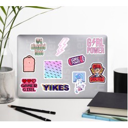 Girl Genç Kız Temalı Laptop Notebook Tablet Etiket Sticker Set P1
