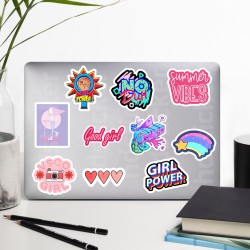 Vsco Girl Power Temalı Motivasyon Ajanda Çıkartma Laptop Valiz Tablet Cute Etiket Sticker Seti P2