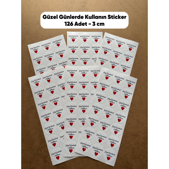 Güzel Günlerde Kullanın Sticker 126 Adet 3 Cm Kargo Ambalaj Etiketi Hediyelik Paketleme Süsü Güzel Günlerde Kullanın Sticker 126 Adet 3 Cm Kargo Ambalaj Etiketi Hediyelik Paketleme Süsü
