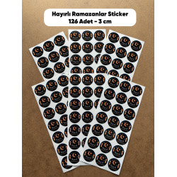 Hayırlı Ramazanlar Sticker 126 Adet 3 Cm Firma Kargo Ambalaj Etiketi Hediyelik Paketleme Süsü