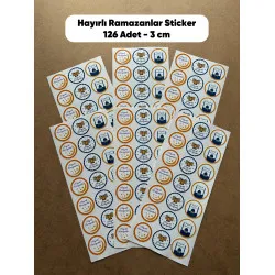 Hayırlı Ramazanlar Sticker 126 Adet 3 Cm Kargo Ambalaj Etiketi Hediyelik Paketleme İşletme Süs