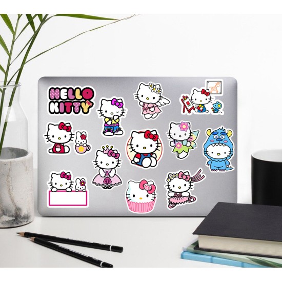 Hello Kitty Temalı Laptop Notebook Ajanda Planner Kırtasiye Tablet Kuromi Etiket Sticker P4