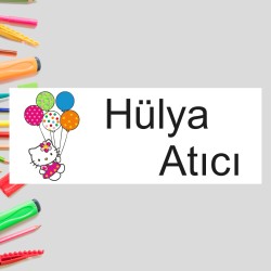 Hello Kitty İsme Özel Okul Etiketi Kalem Defter Etiketi İsim Yazılabilen Sticker Etiket 180 Adet P1