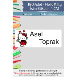 Hello Kitty İsme Özel Okul Etiketi Kalem Defter Etiketi İsim Yazılabilen Sticker Etiket 180 Adet P2